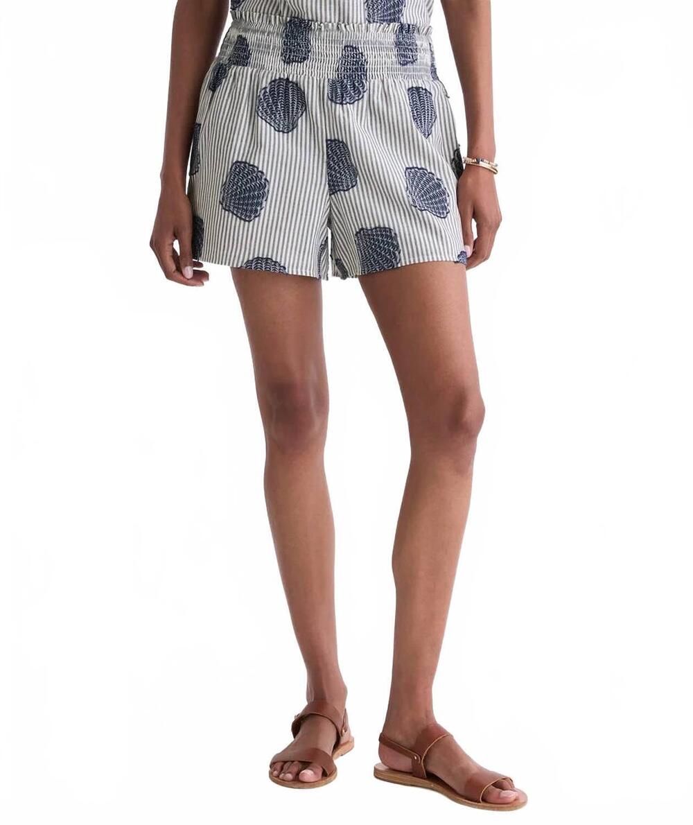 NEW VINEYARD VINES nori pull on shorts in shell jacquard navy